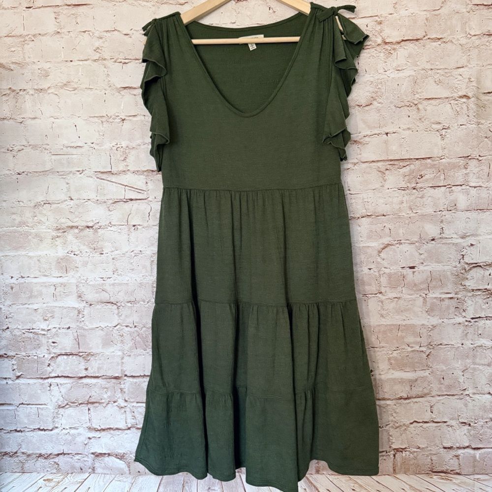 Max Studio tiered ruffle knit dress